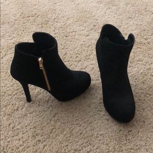 Sexy black ankle heel boots